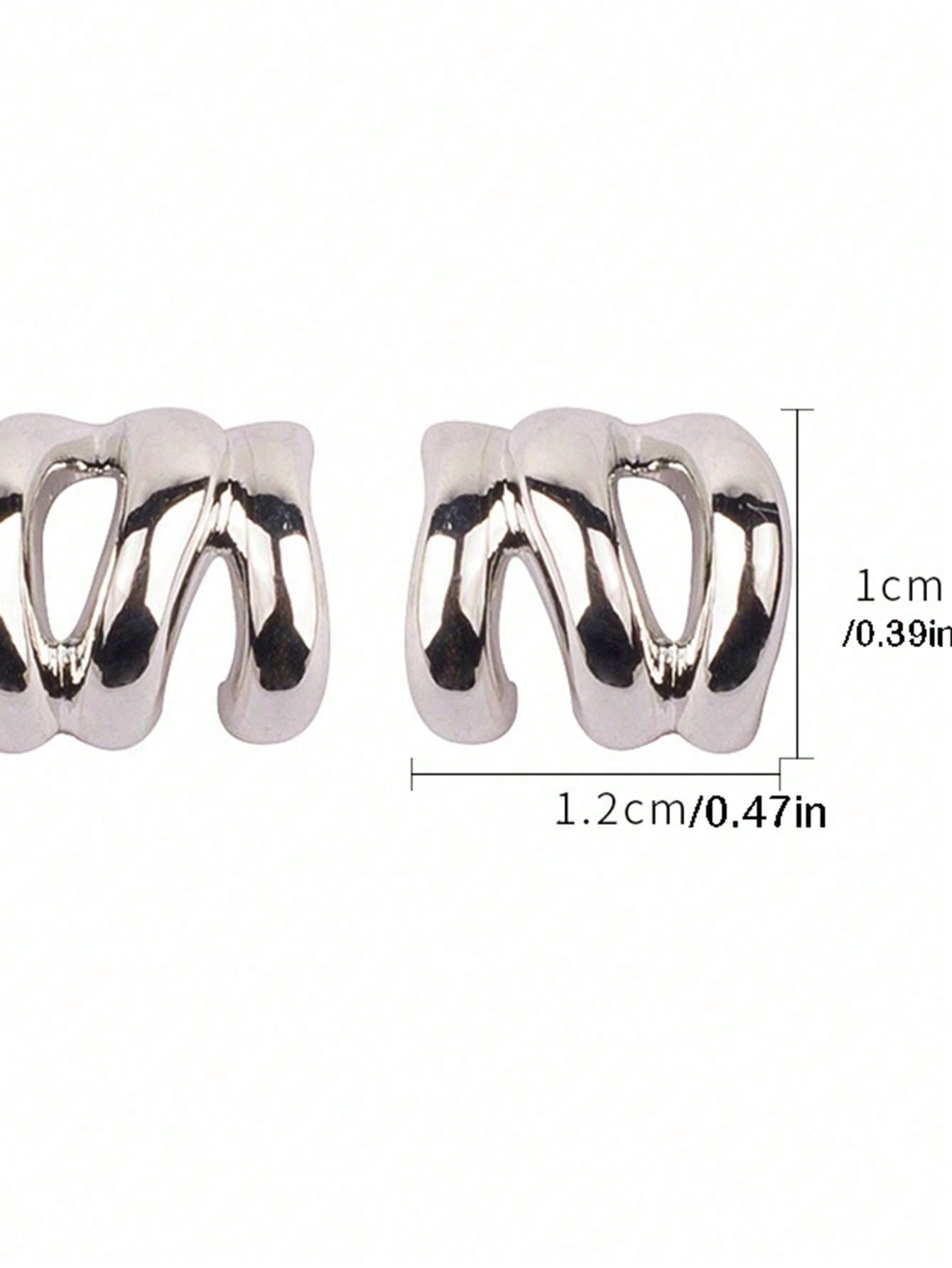 1pair Fashionable Zinc Alloy Flower Decor Clip On Earrings For Women For Daily Decoration