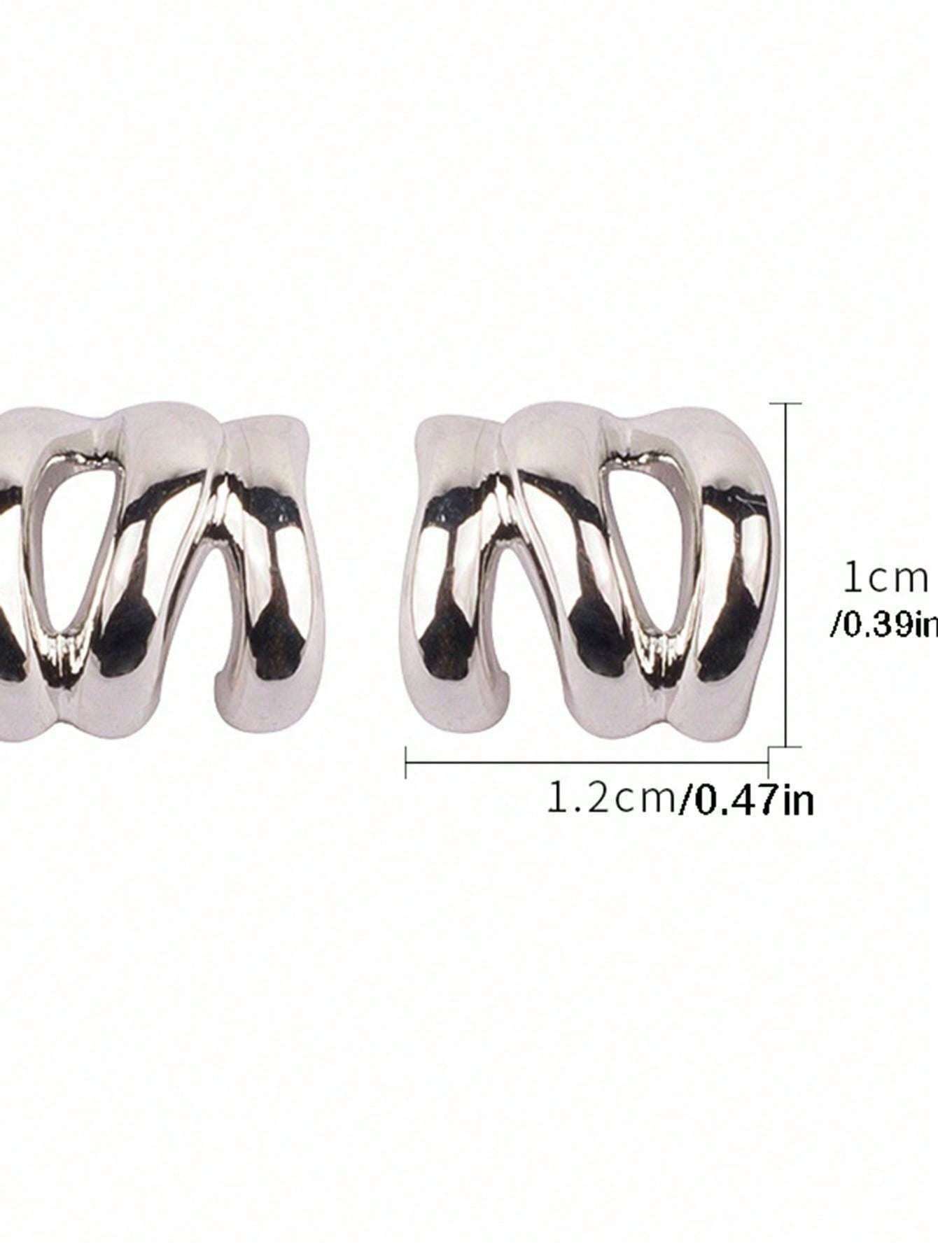1pair Fashionable Zinc Alloy Flower Decor Clip On Earrings For Women For Daily Decoration