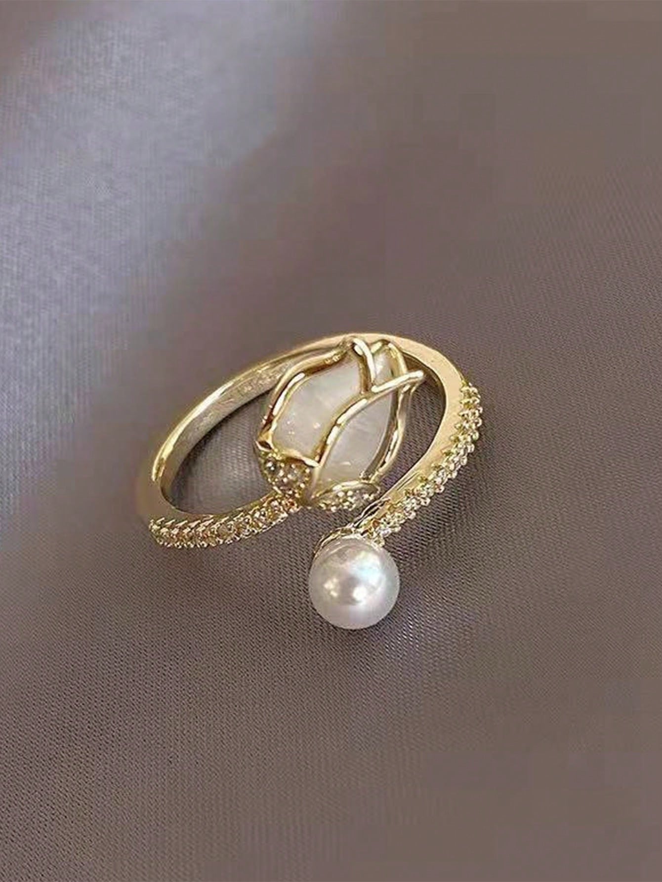Faux Pearl Decor Ring