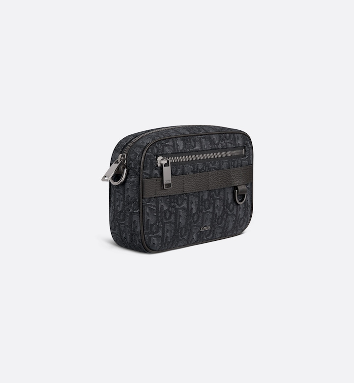 Mini Safari Bag with Strap Black Oblique Jacquard