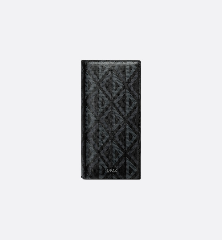 Vertical Bifold Wallet  Black CD Diamond Canvas