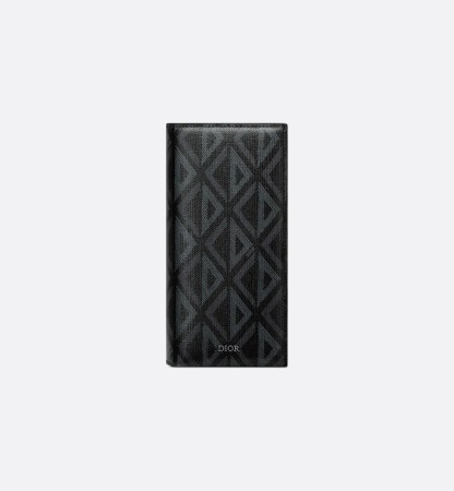 Vertical Bifold Wallet  Black CD Diamond Canvas