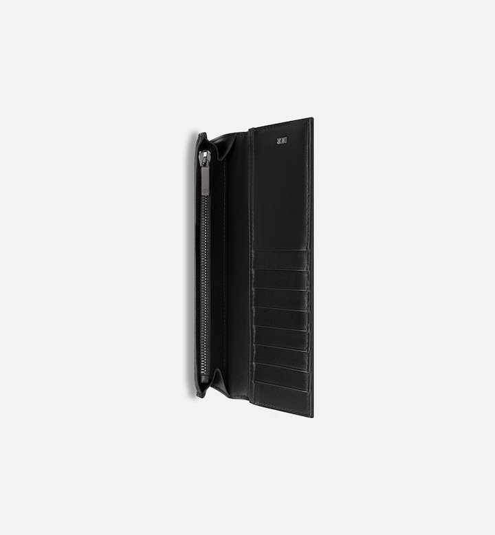 Vertical Bifold Wallet  Black CD Diamond Canvas