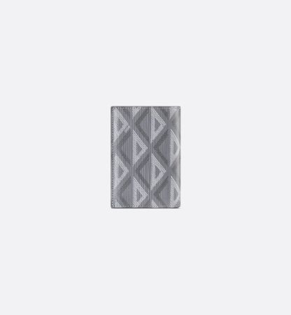 Vertical Bifold Card Holder Gray CD Diamond Canvas