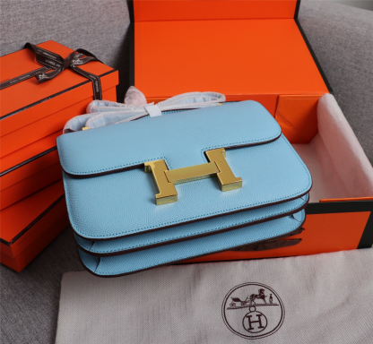 Constance 19/23 bag Blue Epsom Leather
