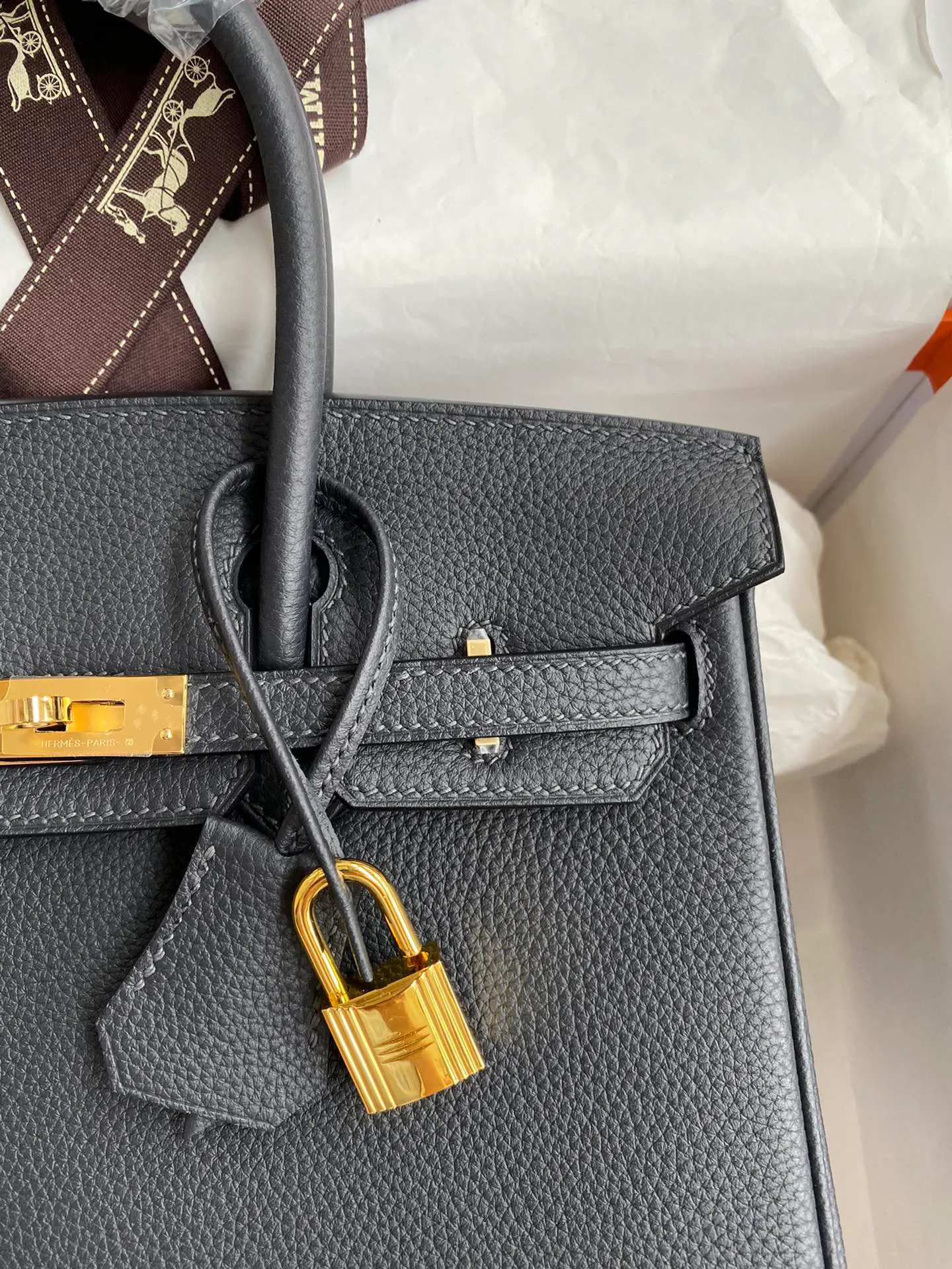 Birkin 25/30/35 Bag Graphite (Iron Grey) Togo Leather