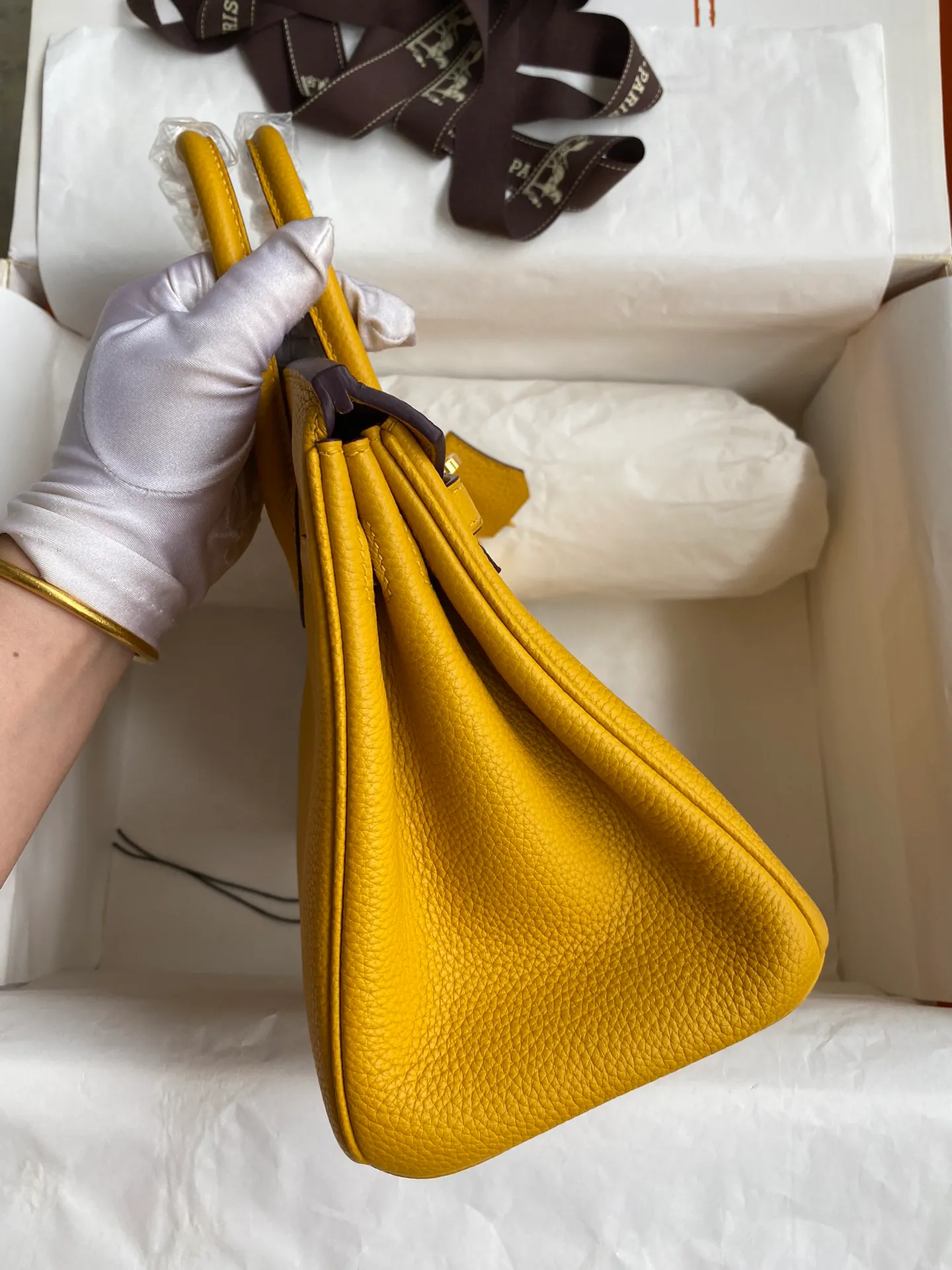 Birkin 25/30/35 Bag Jaune Ambre (Amber Yellow) Leather