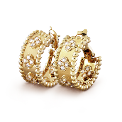 Perlee clovers hoop earrings