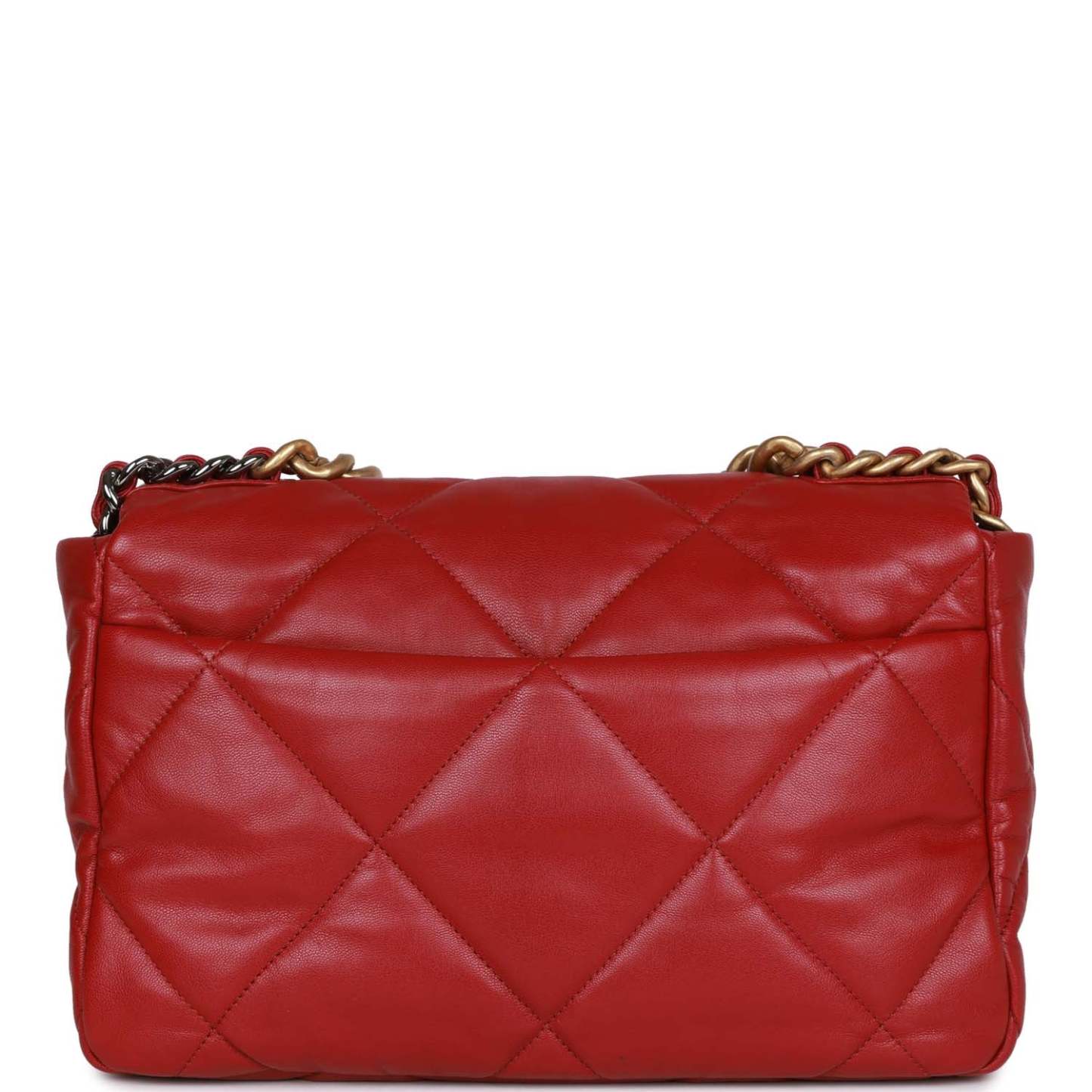 Medium 19 Flap Bag Red Calfskin Mixed Hardware