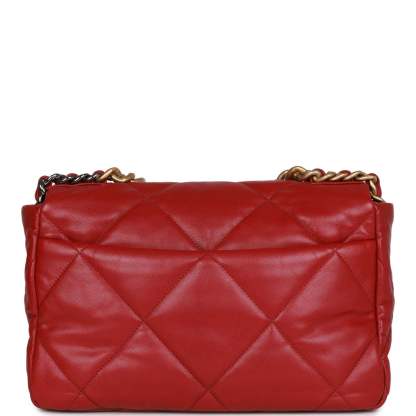 Medium 19 Flap Bag Red Calfskin Mixed Hardware