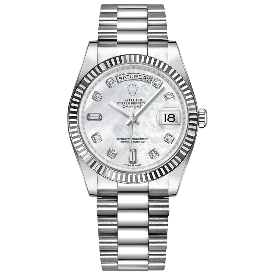 Day-Date 36 White Gold Mother of Pearl Women's Watch 128239-0007