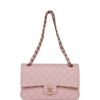 Medium Classic Double Flap Bag Light Pink Caviar Light Gold Hardware
