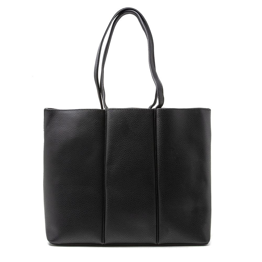 Black & Leather Tote Bag Travel Handbag