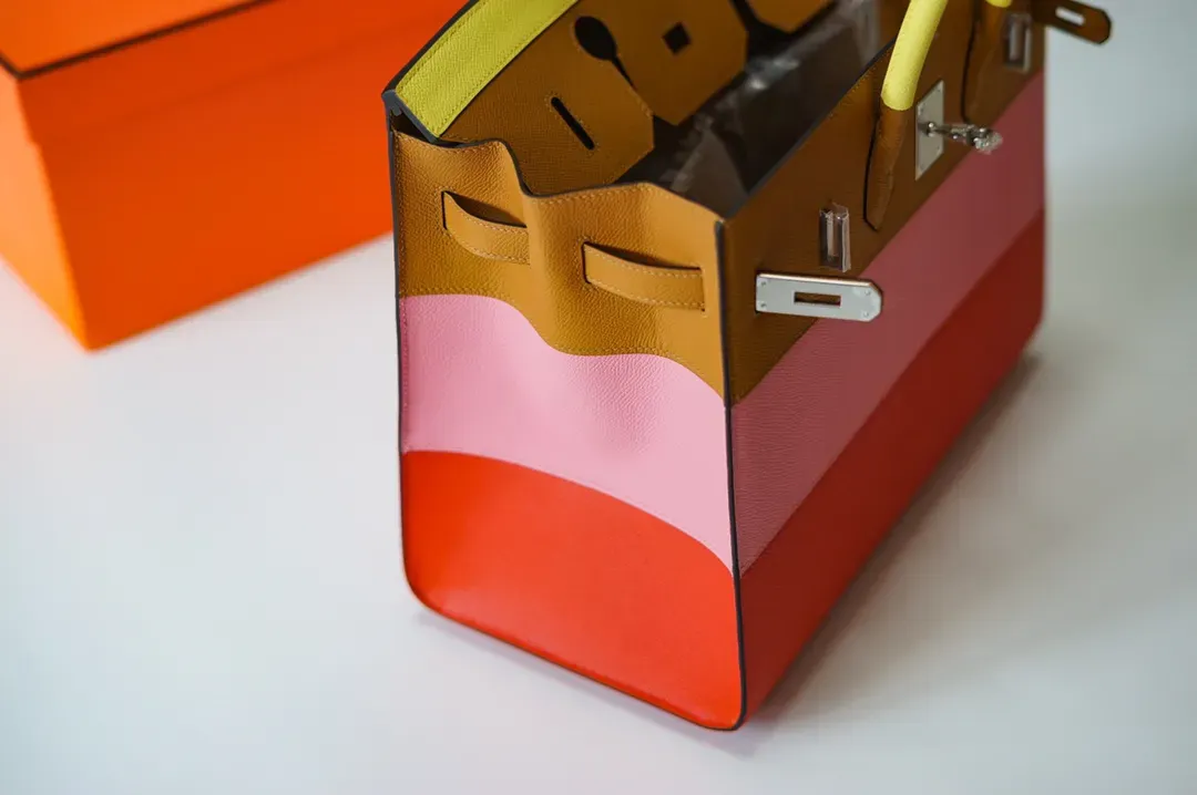 Birkin 35 Bag Four‑Tone Colorblock 2 Epsom Leather