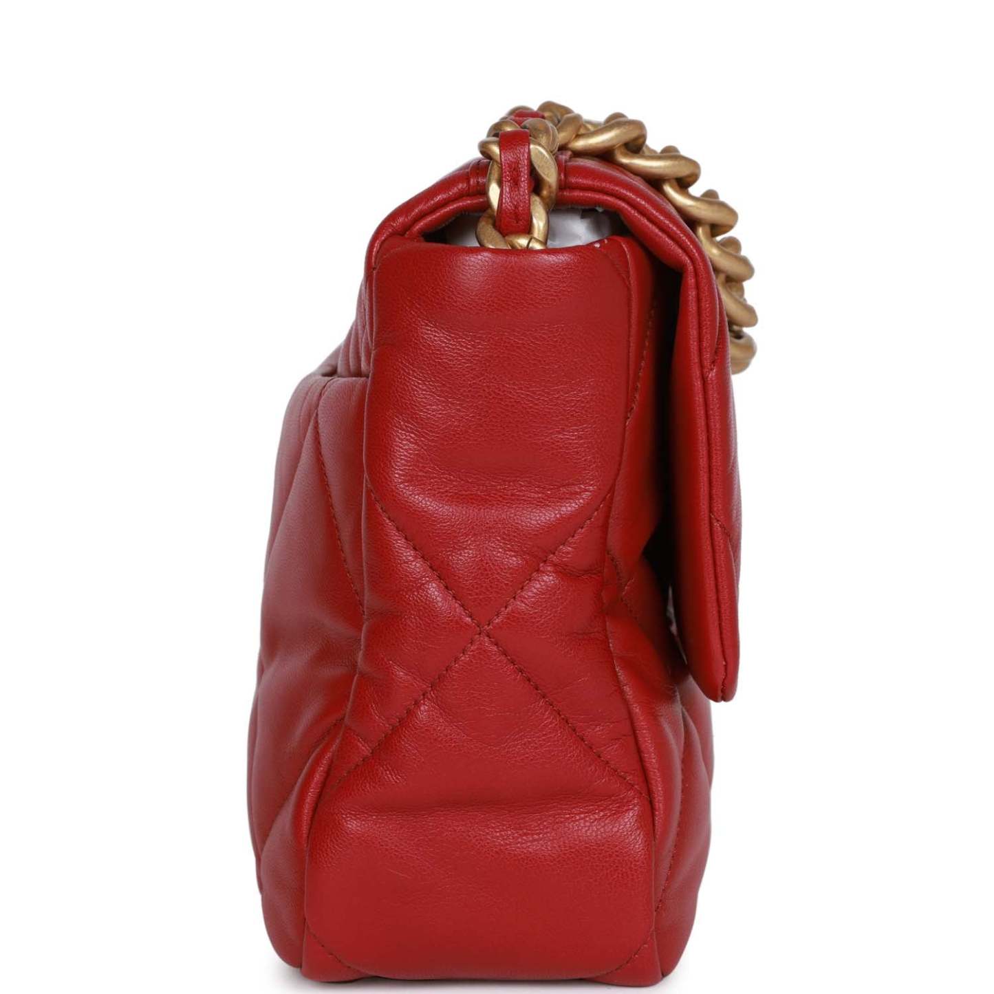 Medium 19 Flap Bag Red Calfskin Mixed Hardware
