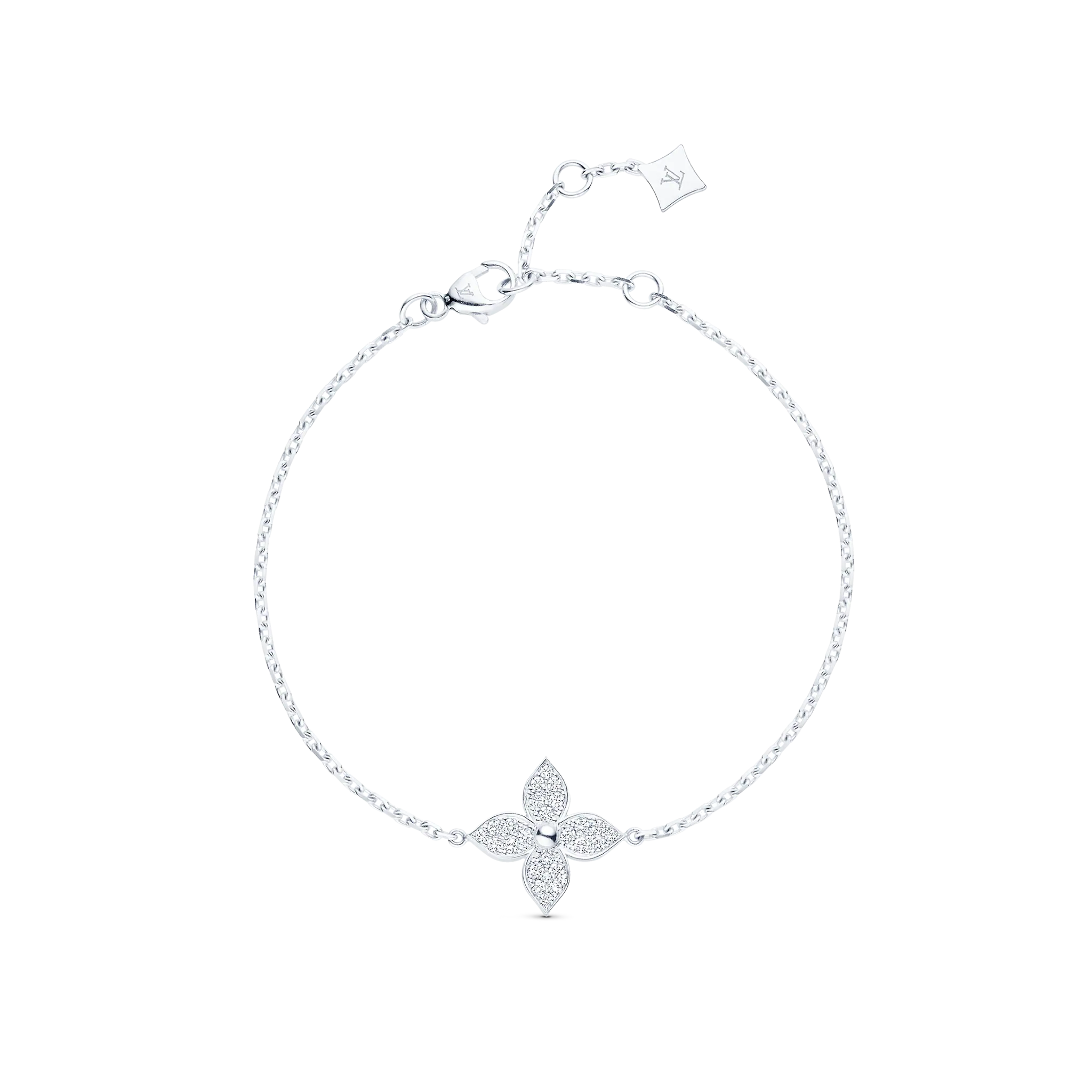 Star Blossom Bracelet, White Gold, Diamonds