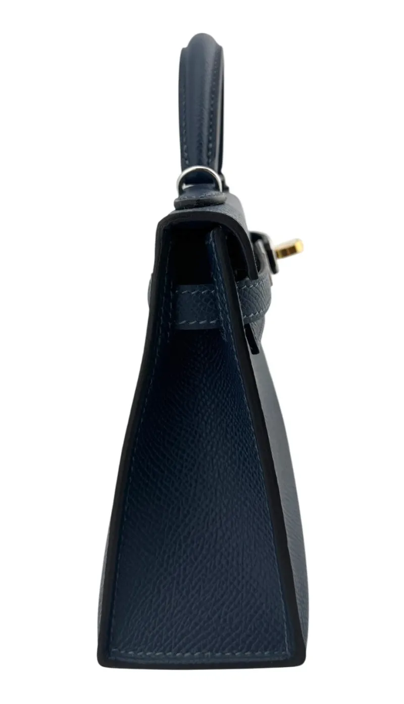 Herthemes Bleu de Prusse Epsom Mini Kelly 20 II Electrum Hardware