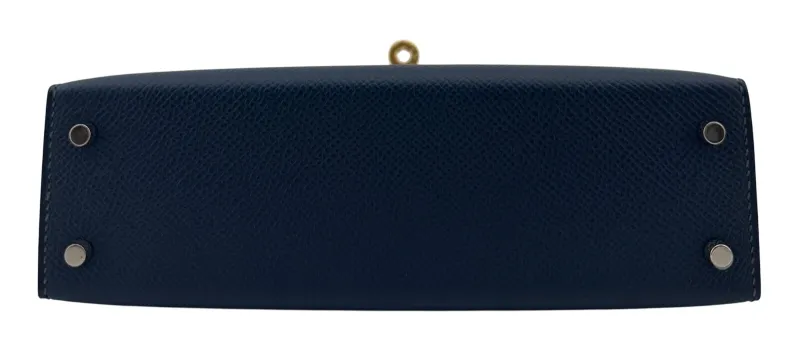 Herthemes Bleu de Prusse Epsom Mini Kelly 20 II Electrum Hardware