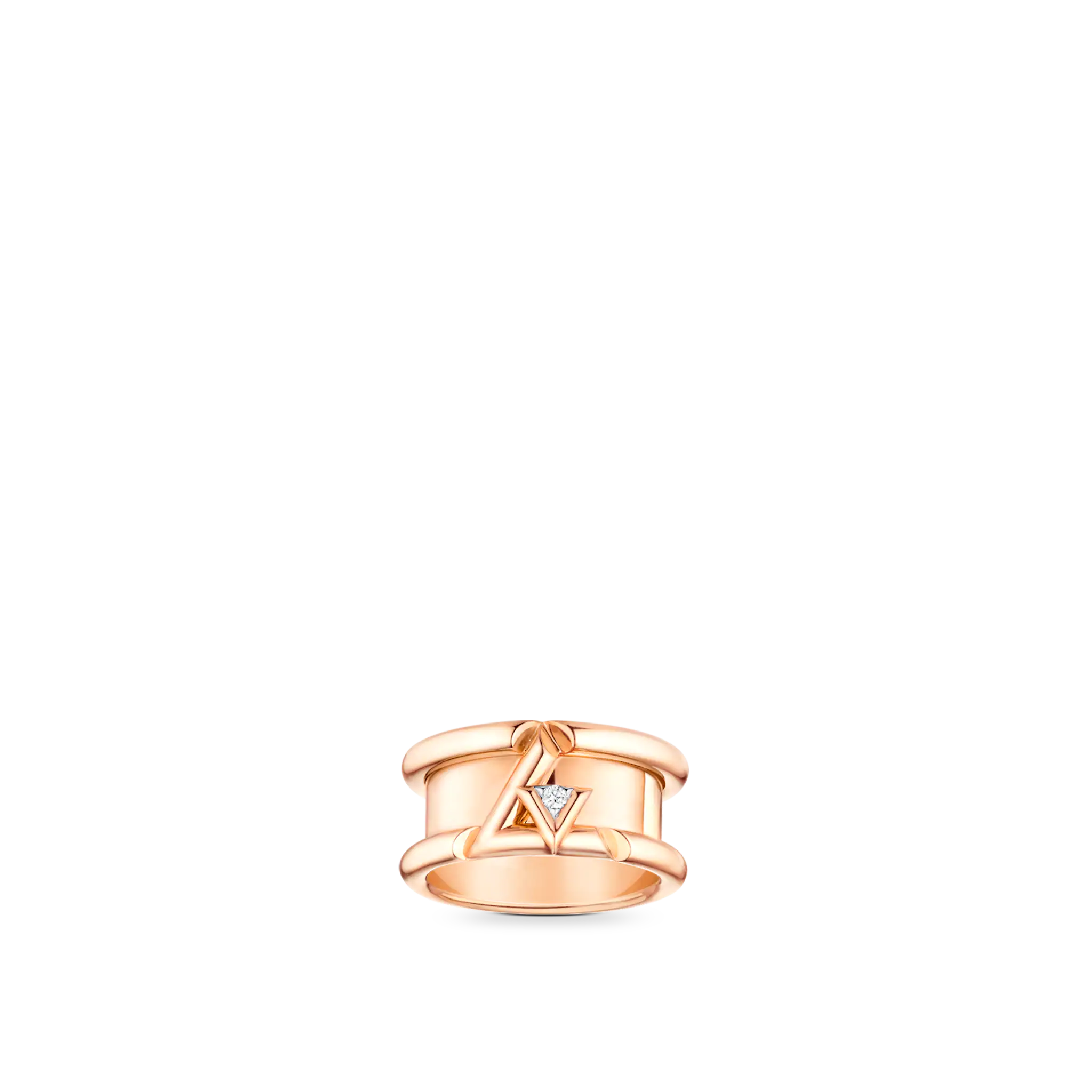 Volt One Band Ring, Pink Gold And Diamond