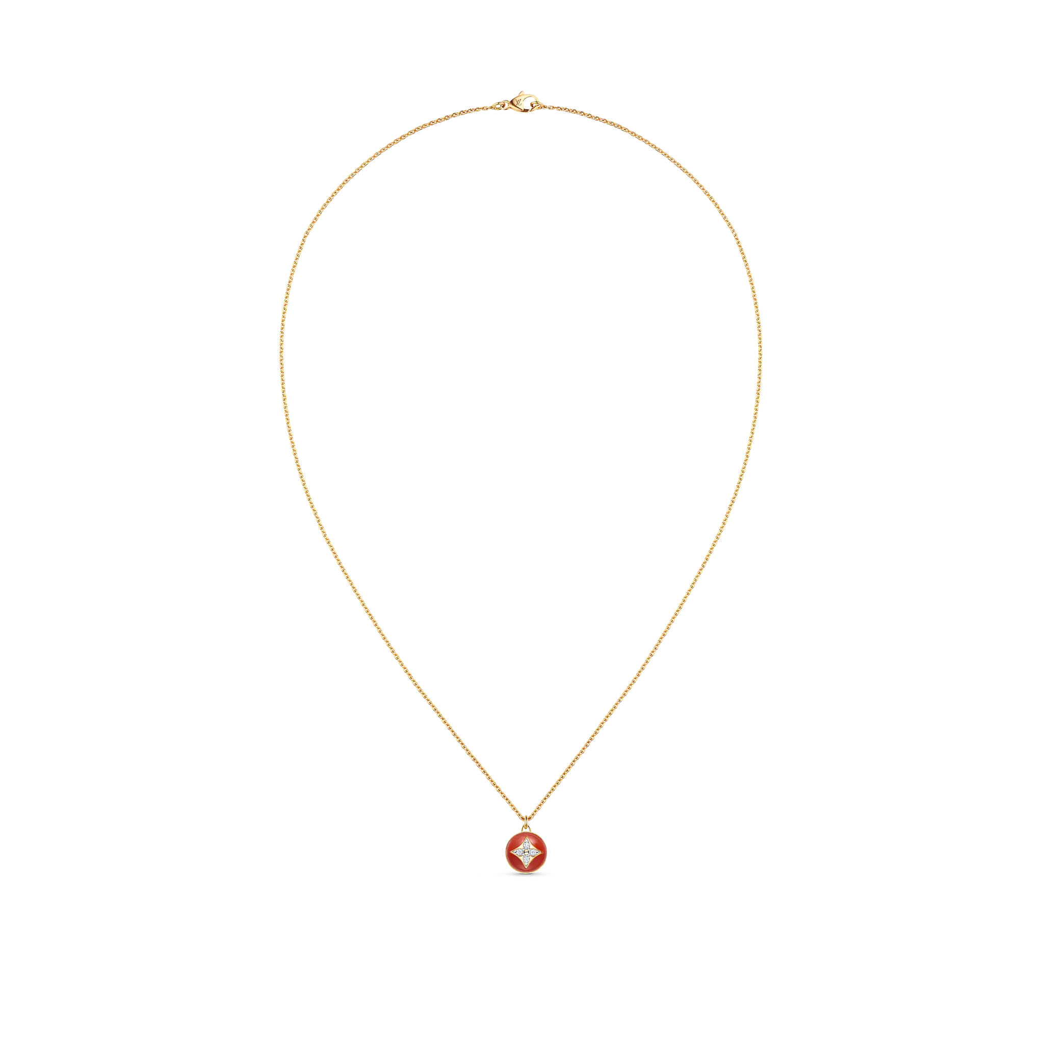 B Blossom Pendant, Yellow Gold, White Gold, Cornelian And Diamonds
