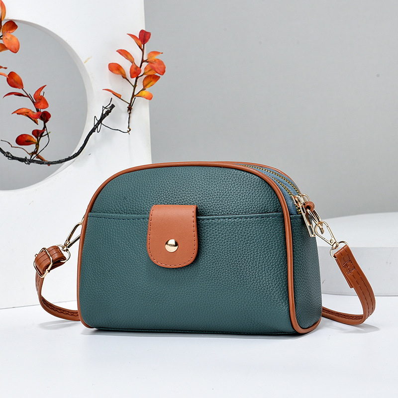 Simple Small Crossbody Bag, Women Double Zipper Shoulder Bag