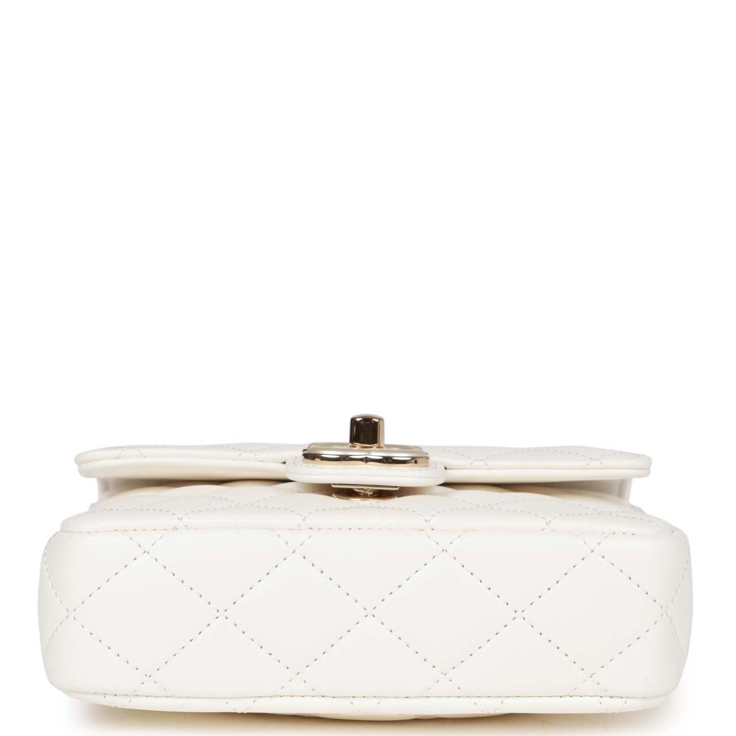 Sweet Mini Square Flap Bag White Lambskin Light Gold Hardware