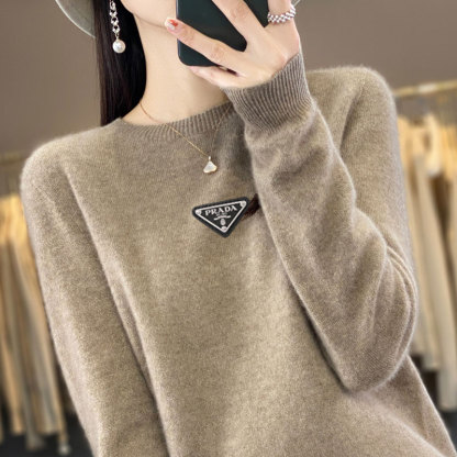 Supports quality inspection, seamless 100% pure wool, first-line ready-to-wear, autumn and winter new short-sleeve round-neck solid color knitted sweater.