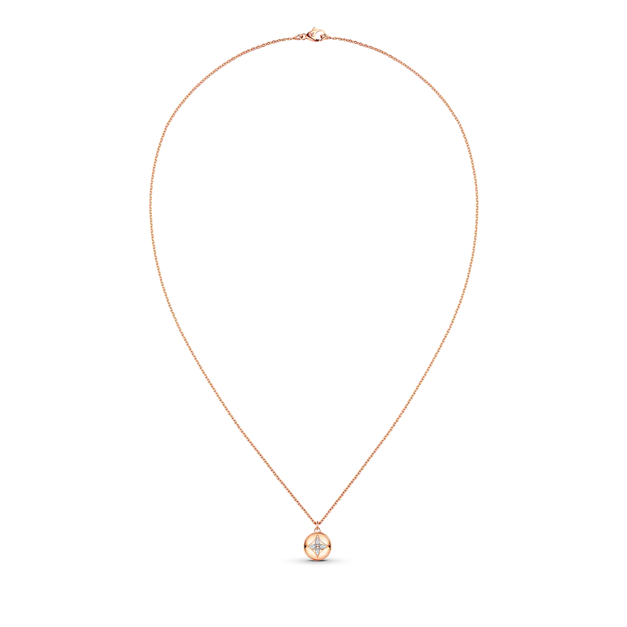 B Blossom Pendant, Pink Gold, White Gold And Diamonds