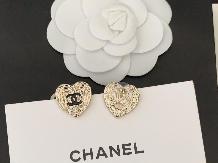 Heart Lava Double C Earrings