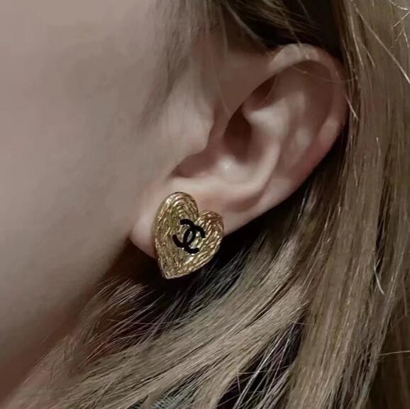 Heart Lava Double C Earrings