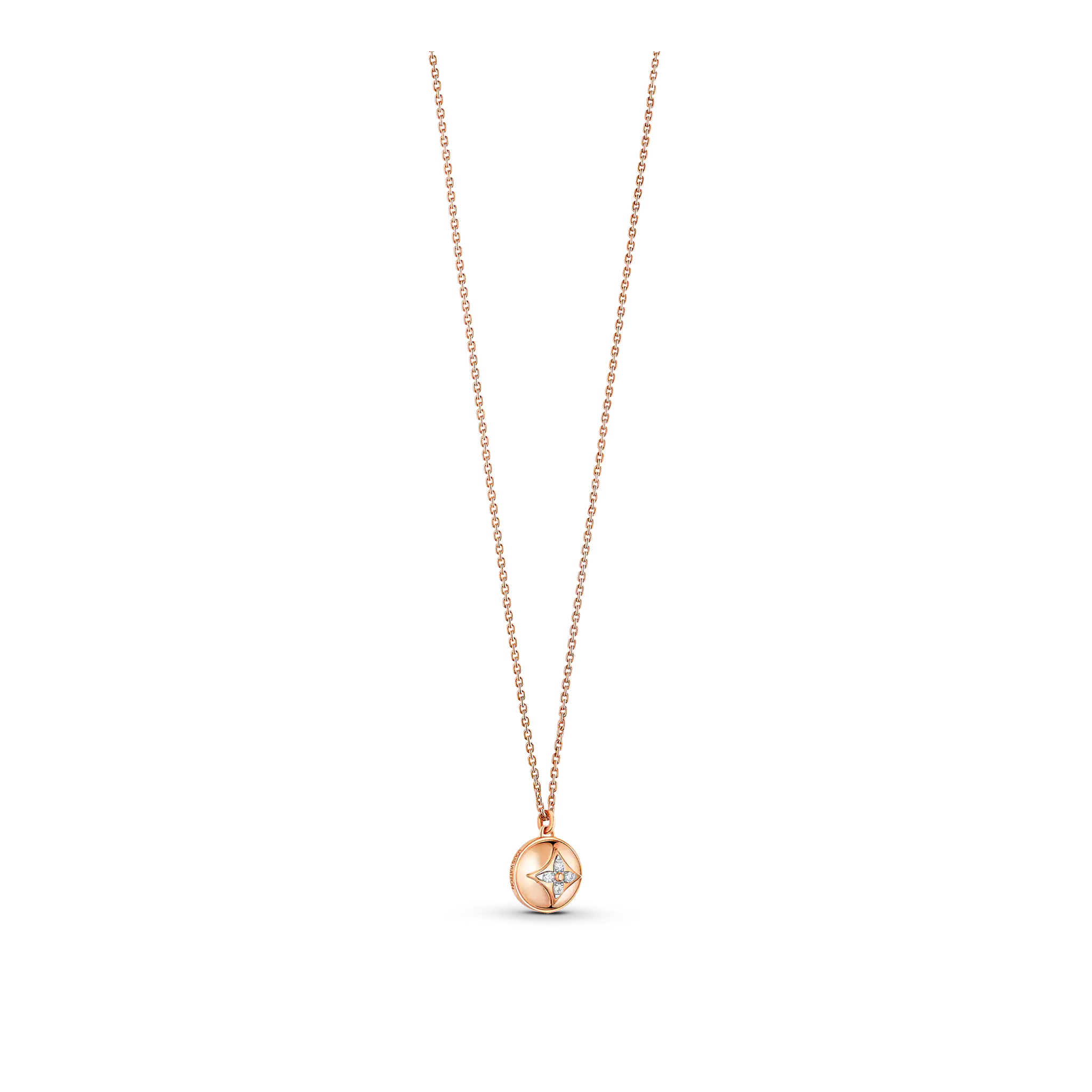 B Blossom Pendant, Pink Gold, White Gold And Diamonds