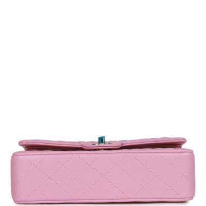 Medium Classic Double Flap Bag Dark Pink Caviar Light Gold Hardware