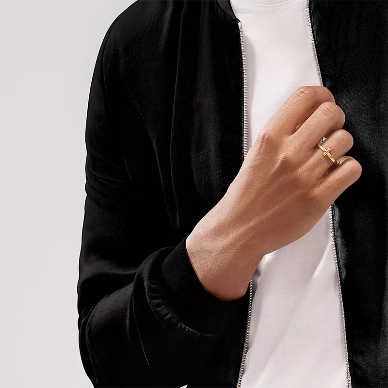 T T1 Ring in Yellow Gold, 2.5 mm Wide