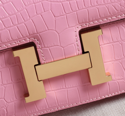 Constance 23 bag Pink Crocodile Leather