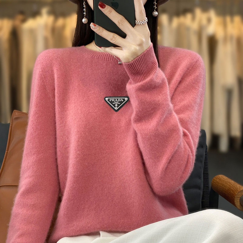 Supports quality inspection, seamless 100% pure wool, first-line ready-to-wear, autumn and winter new short-sleeve round-neck solid color knitted sweater.