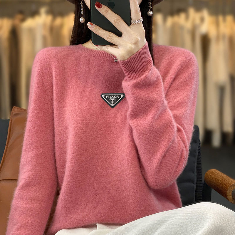 Supports quality inspection, seamless 100% pure wool, first-line ready-to-wear, autumn and winter new short-sleeve round-neck solid color knitted sweater.