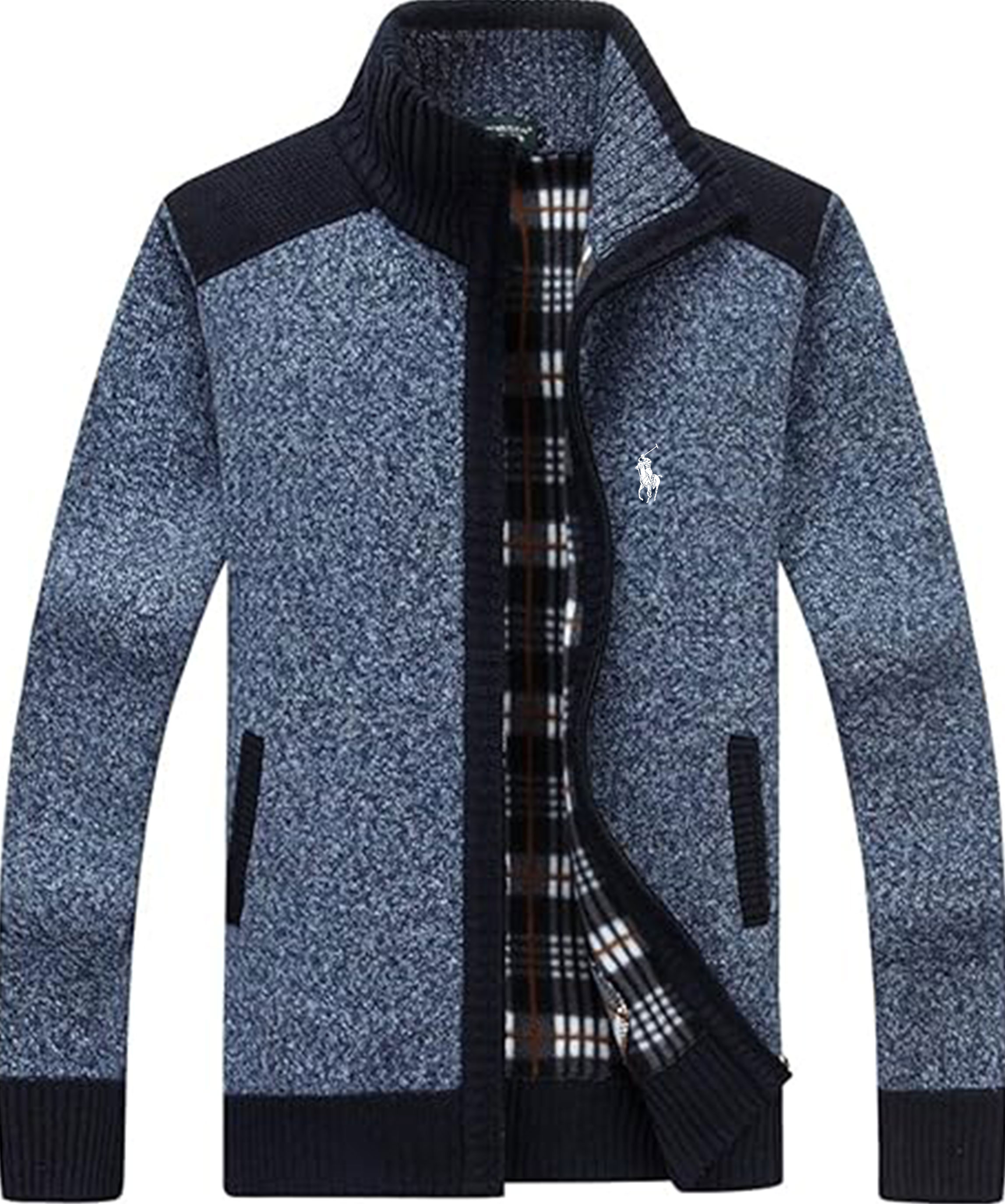 Men's Shawl Collar Cardigans Slim Fit Button Cable Knit Black Sweater Pockets