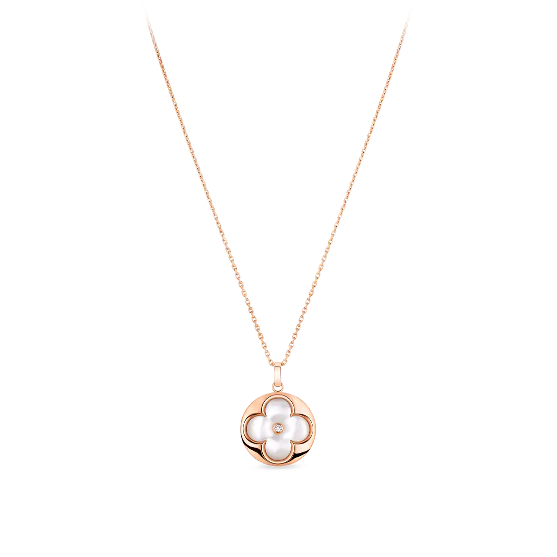 Color Blossom XL Medallion Pink Gold, White Mother-Of-Pearl and Diamond