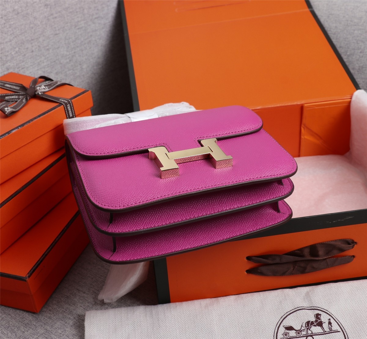 Constance 19/23 bag Purple Epsom Leather