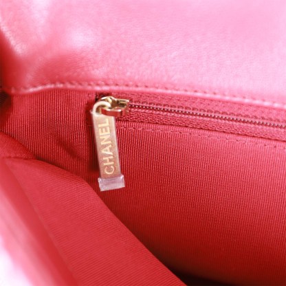 Medium 19 Flap Bag Red Calfskin Mixed Hardware