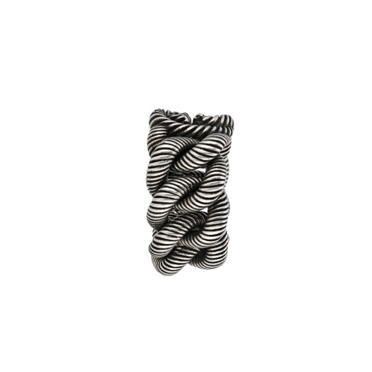 SILVER RING WITH INTERLOCKING G