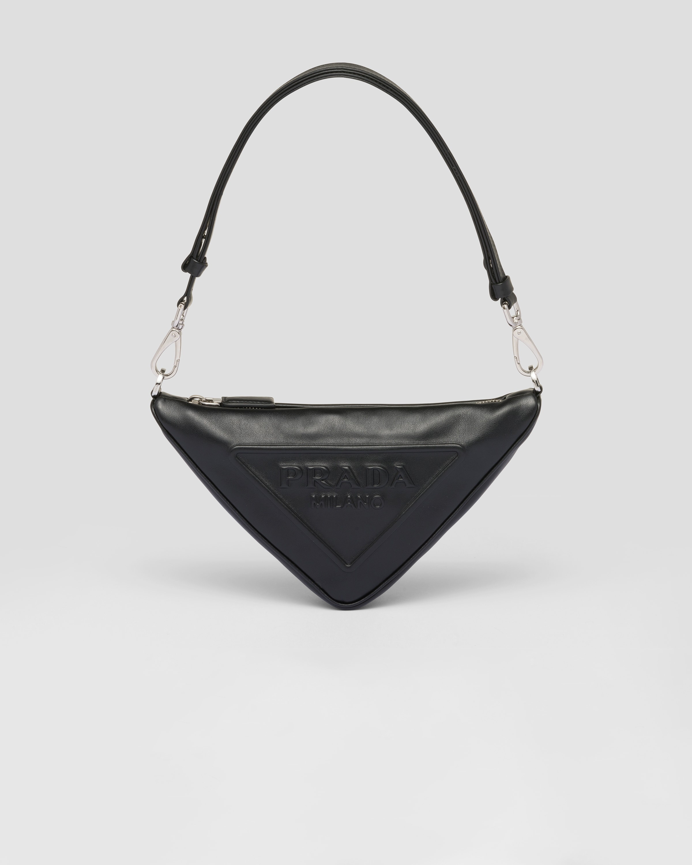 Triangle leather mini-bag