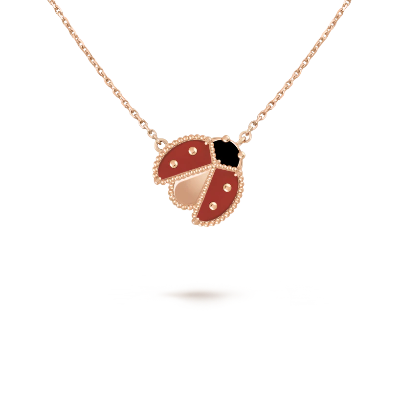 Lucky Spring pendant, open wings ladybug