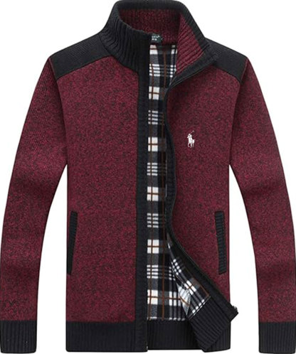 Men's Shawl Collar Cardigans Slim Fit Button Cable Knit Black Sweater Pockets