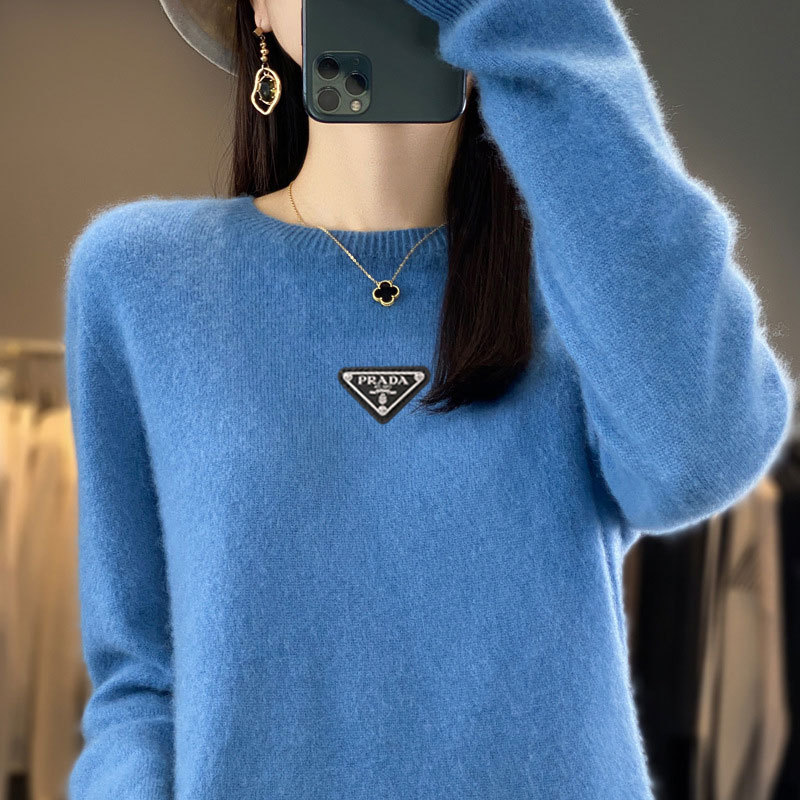 Supports quality inspection, seamless 100% pure wool, first-line ready-to-wear, autumn and winter new short-sleeve round-neck solid color knitted sweater.