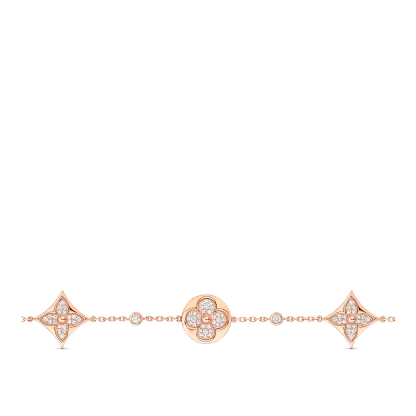 Color Blossom BB Multi-Motifs Bracelet, Pink Gold And Diamonds