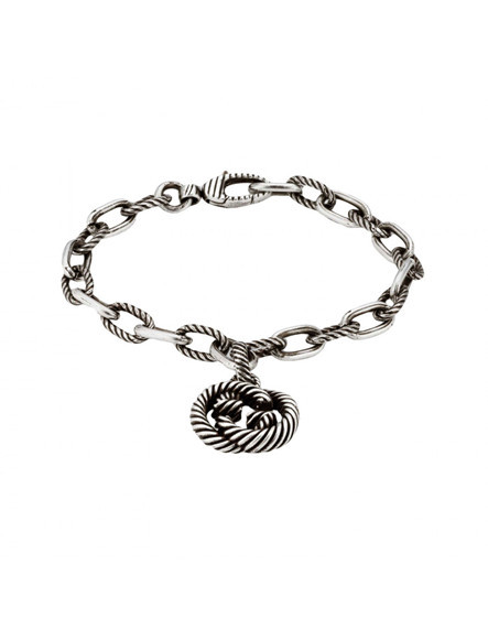 Silver Bracelet with Interlocking Double G Charm