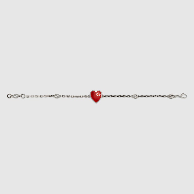 HEART BRACELET WITH INTERLOCKING G