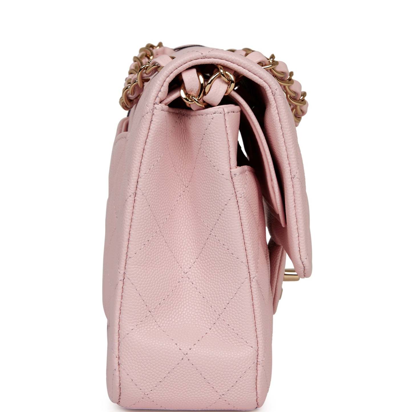 Medium Classic Double Flap Bag Light Pink Caviar Light Gold Hardware
