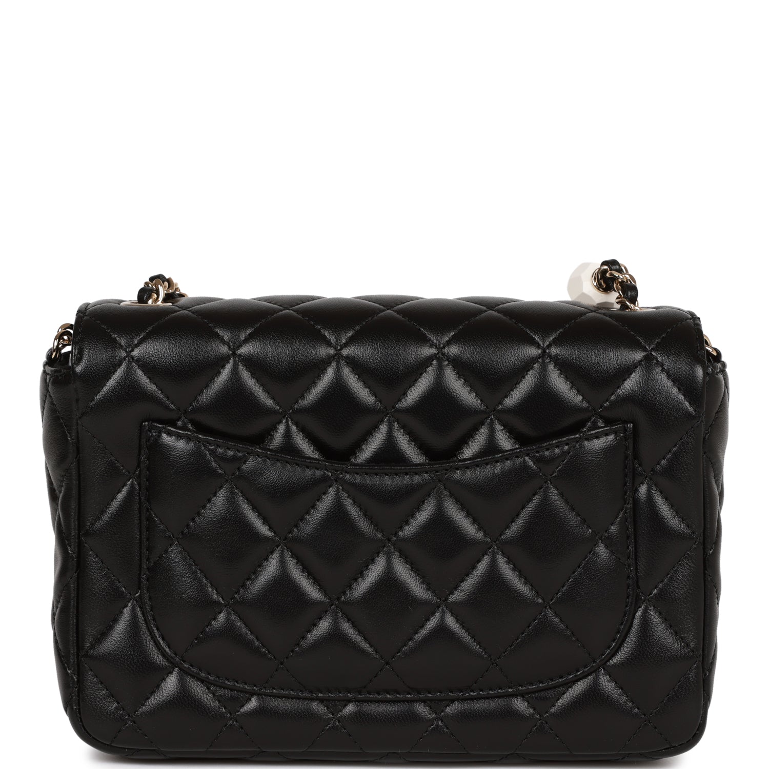 Candy Heart Mini Flap Bag Black Lambskin Enamel and Light Gold Hardware